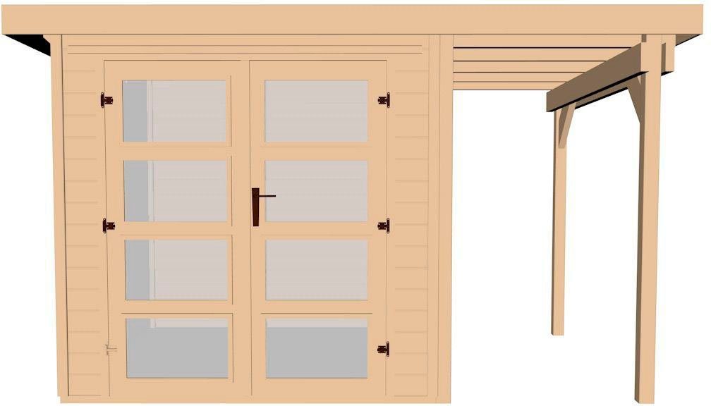 BxT: 19 Gr.2, Gartenhaus A natur, 321 mm, Anbau 393x237 115 cm, weka cm