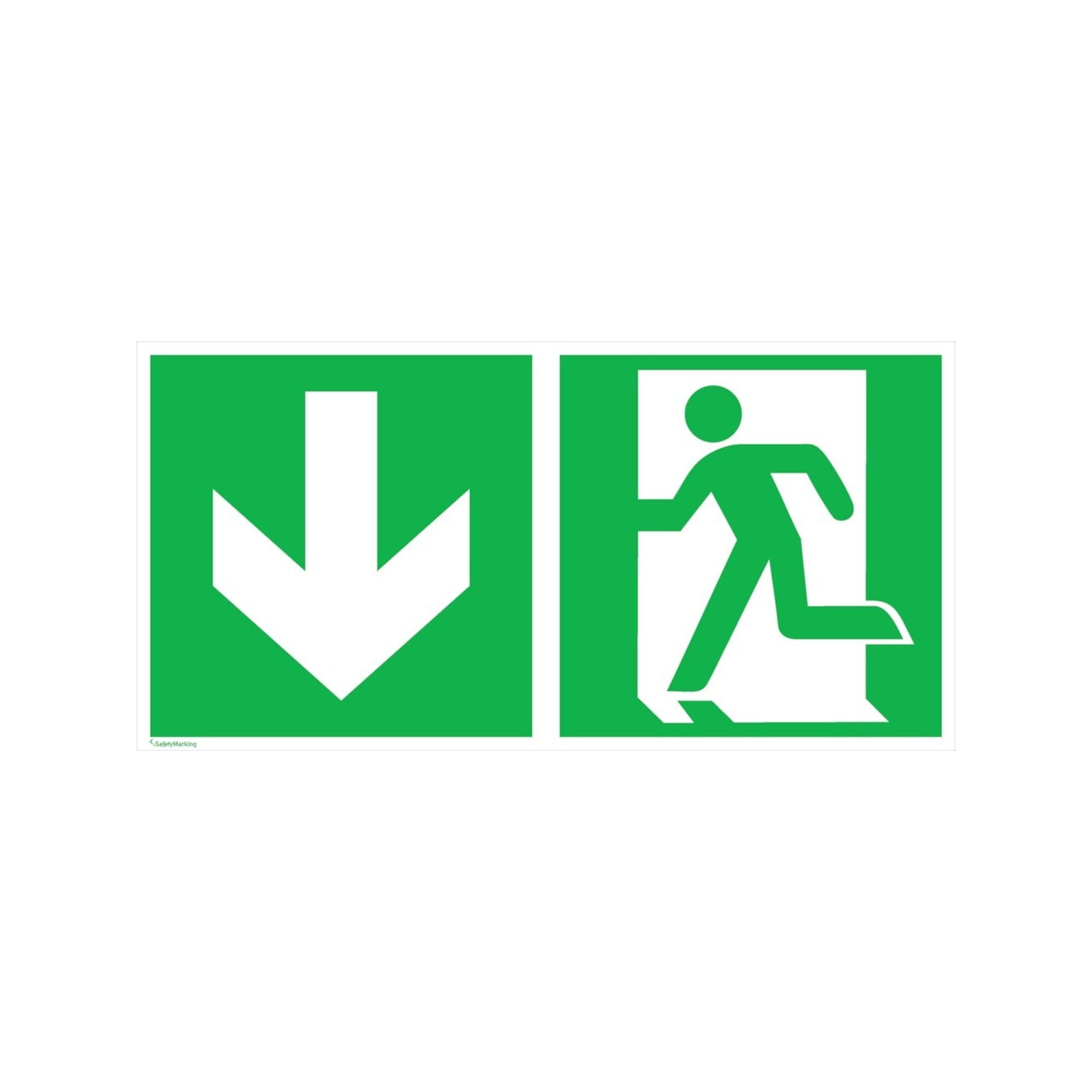 wolk Aufkleber SafetyMarking Fluchtwegschild Folie B400xH200 mm Notausgang links mit