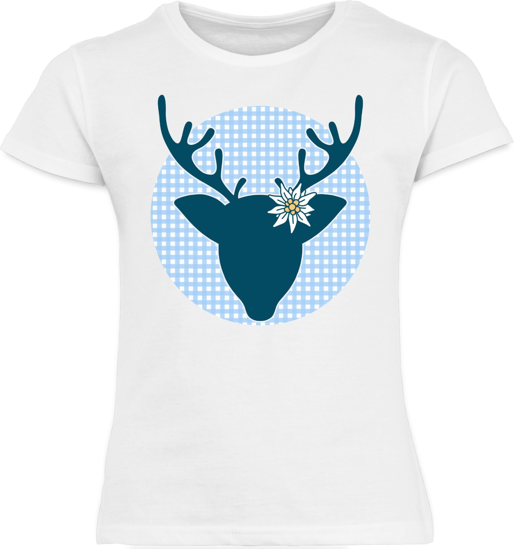 Shirtracer T-Shirt Hirsch Reh Hirschgeweih Mode für Oktoberfest Kinder Outfit