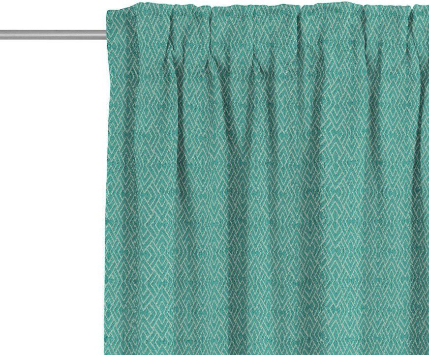 Vorhang Graphic Ventus, Adam, Multifunktionsband blickdicht, (1 Jacquard, Bio-Baumwolle aus petrol nachhaltig St)