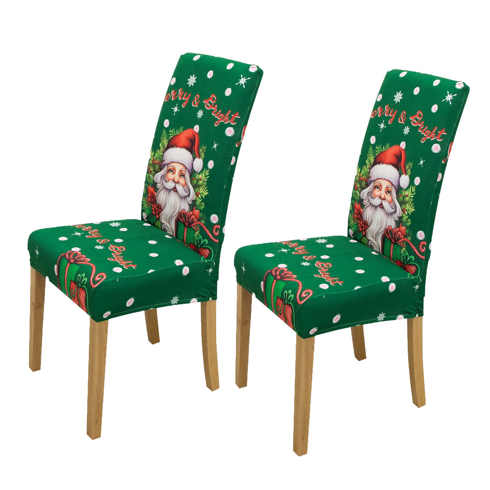 BTTO Stuhlhusse Stuhlhuss Weihnachtsstuhlbezug Sitzbezug Stretch Stuhlbezug, Elastische Milchseidenstoff Stretch Husse