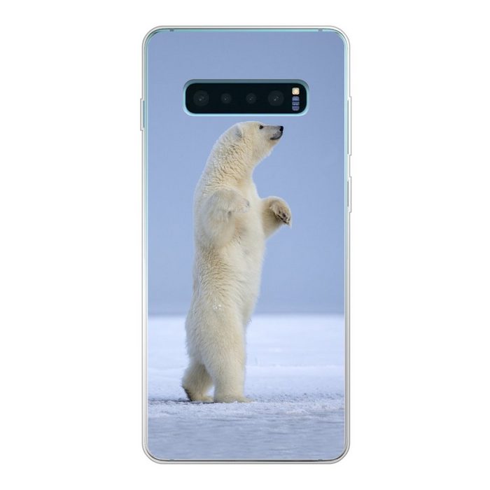 MuchoWow Handyhülle Eisbär - Lustig - Schnee - Kinder - Jungen - Mädchen - Kind Phone Case Handyhülle Samsung Galaxy S10 Lite Silikon Schutzhülle