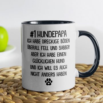 22Feels Tasse Bester Hundepapa Herrchen Geschenk Hundeliebe Welpe Kaffeetasse Hund, Keramik, Made in Germany, Spülmaschinenfest, Zweifarbig