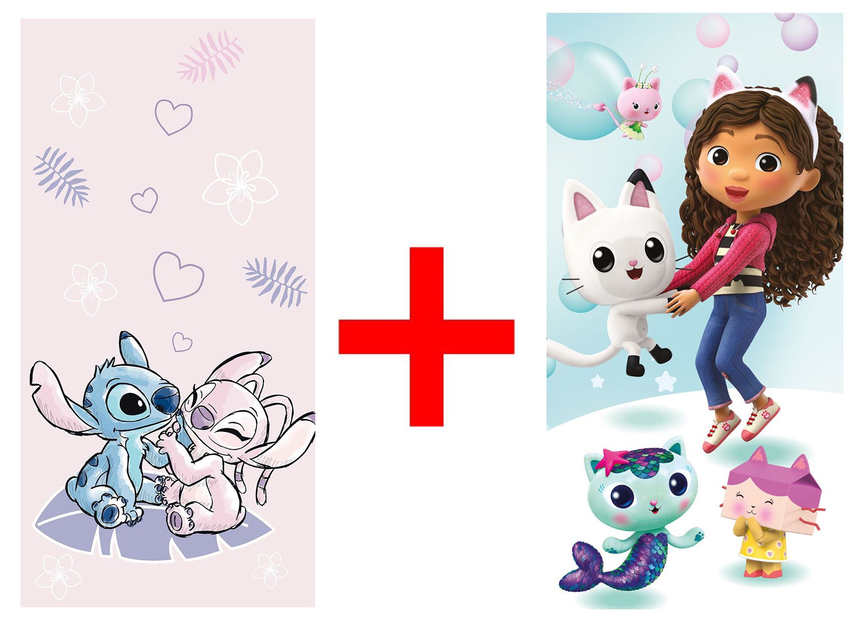 Disney Strandtücher Disney Lilo und Stitch + Disney Gabby´s Dollhouse Handtuch-Set, Frottee (2-St)