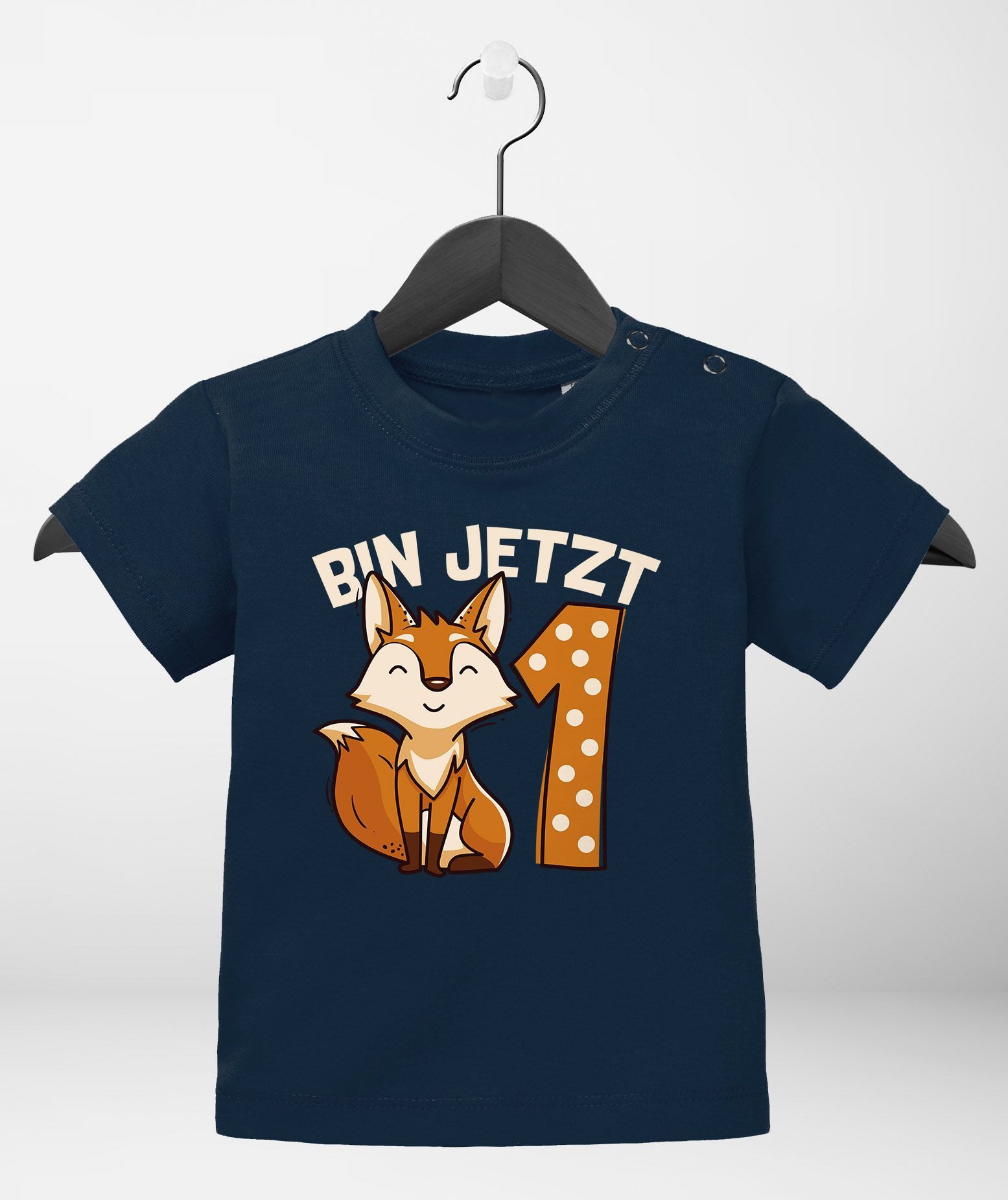 MoonWorks Print-Shirt Baby T-Shirt 1. Geburtstag Fuchs Bin jetzt 1 Tiermotive Fox