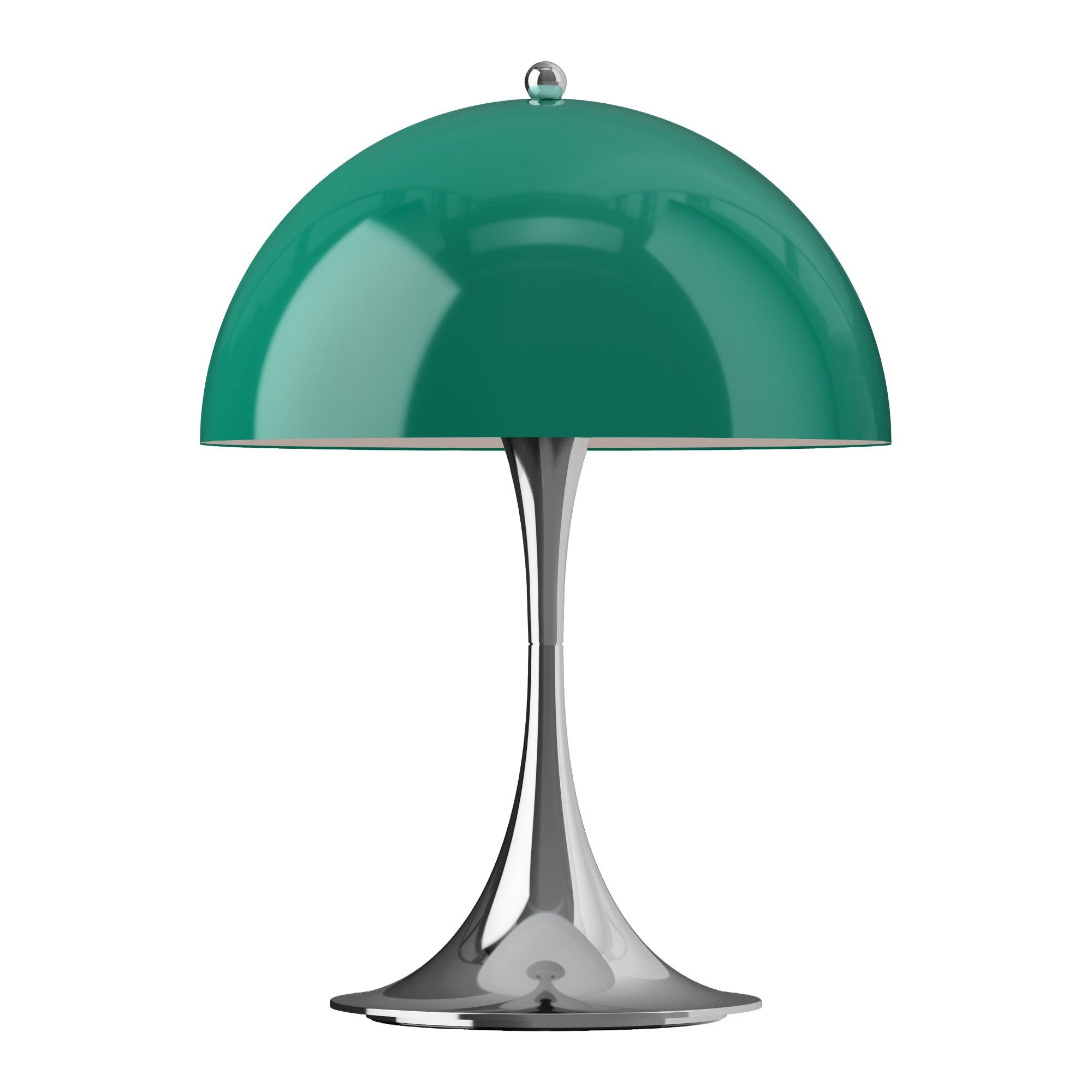 Louis Poulsen Tischleuchte Louis Poulsen Panthella V3 Tischleuchte Portable Chrome Opal Green