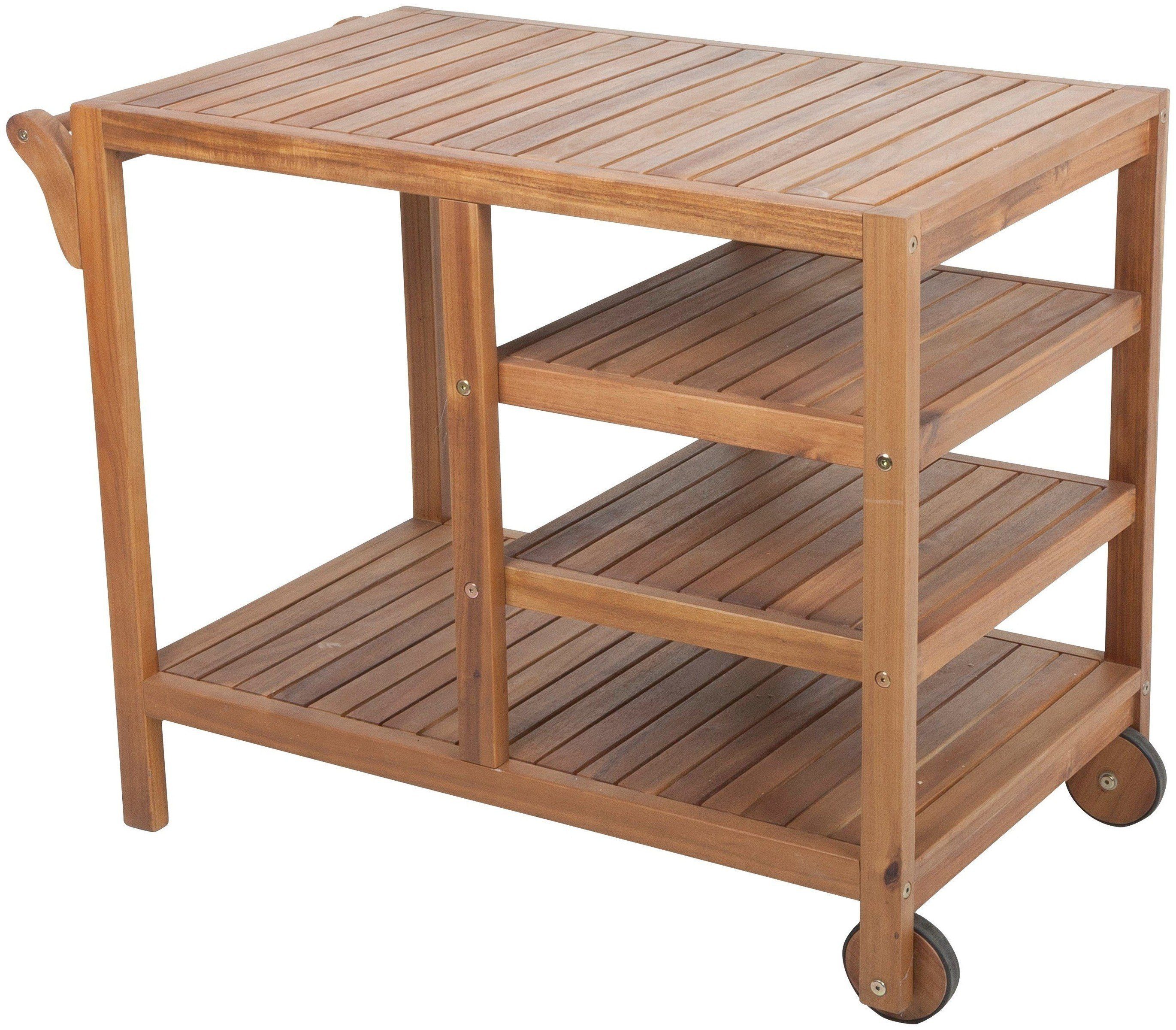 Gartentrends Servierwagen Akron, (BxHxT: 89x75x54,5 cm), aus Akazie in holzfarben