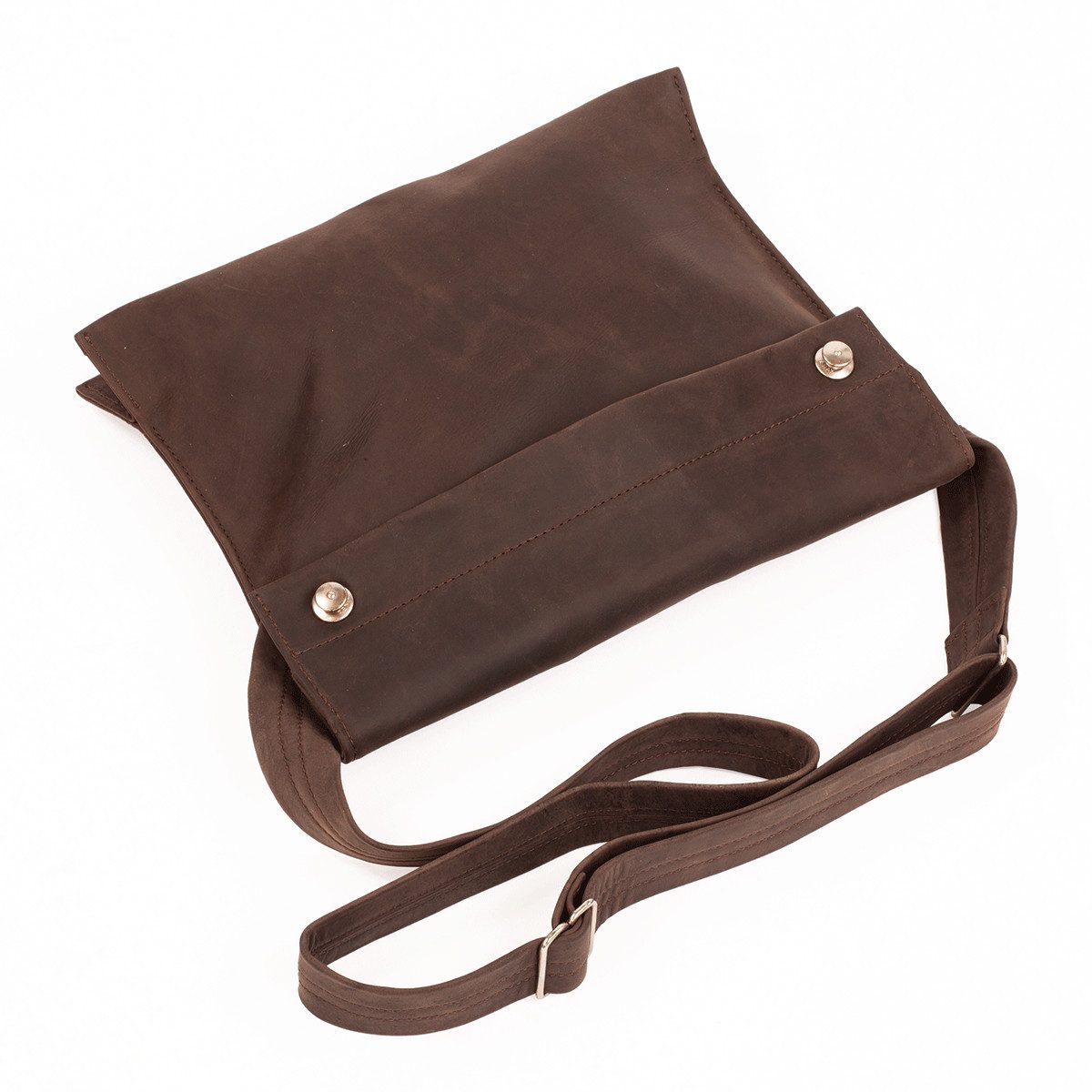 Umhängetasche Leder-Umhängetasche, dunkelbraun.