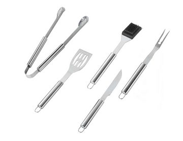 Bubble-Store Grillbesteck-Set Edelstahl Grillbesteck, (Pfannenwender, Messer, Gabel, Zange, Reinigungsbürste), Grill-Set im Aluminium-Koffer