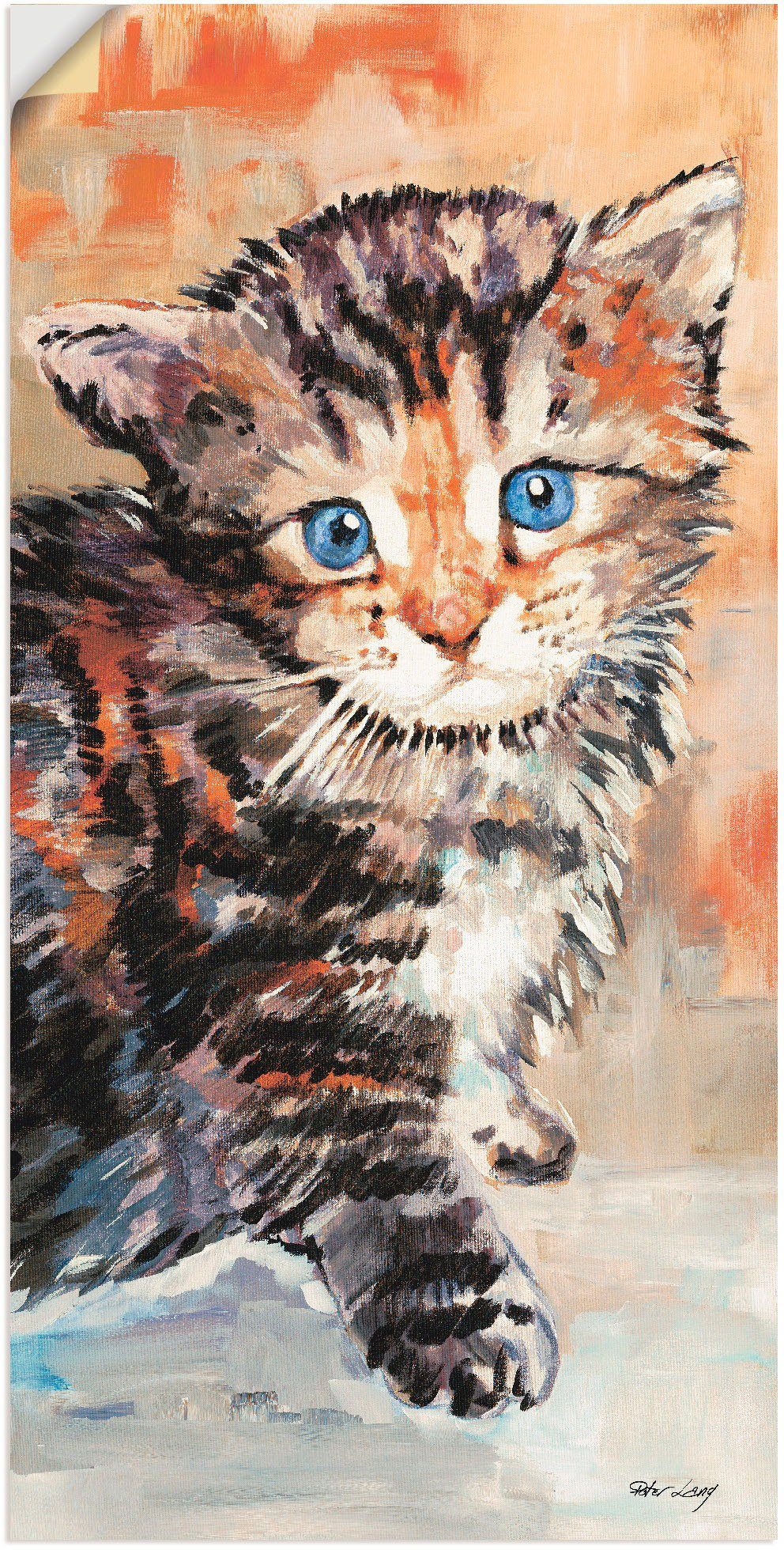 Wandaufkleber Wandbild als versch. Artland St), Haustiere Größen Katze, Poster oder Alubild, in Leinwandbild, (1