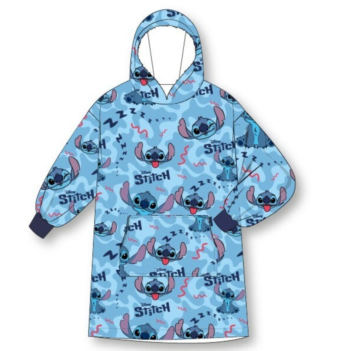 Disney Fleeceponcho Stitch Erwachsene Onesize für Zuhause Freizeit gemütliche Abende