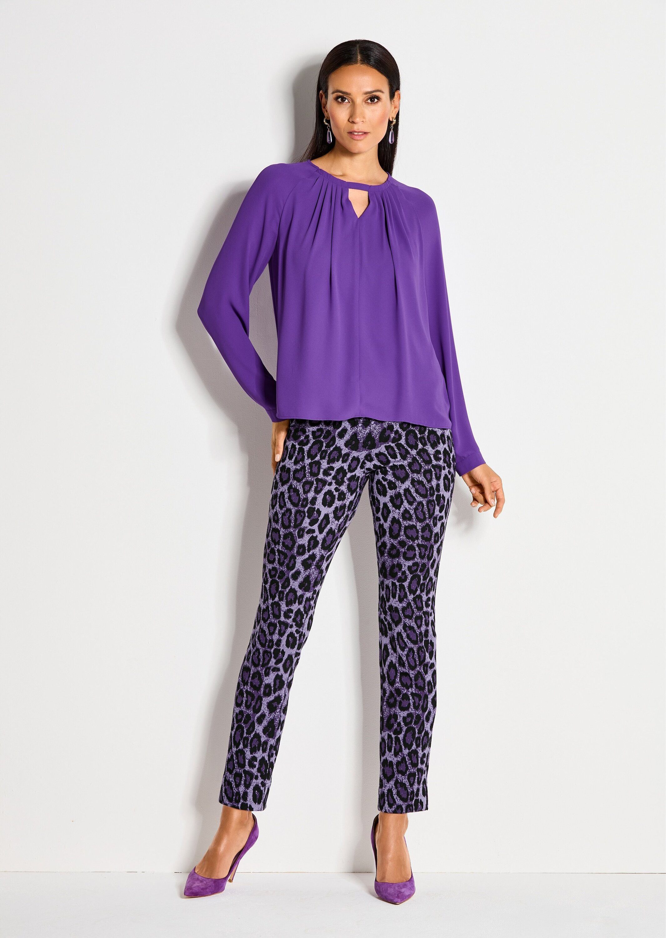 Leggings Kurzgröße: Gerade Jersey-Leggings mit Animal-Print