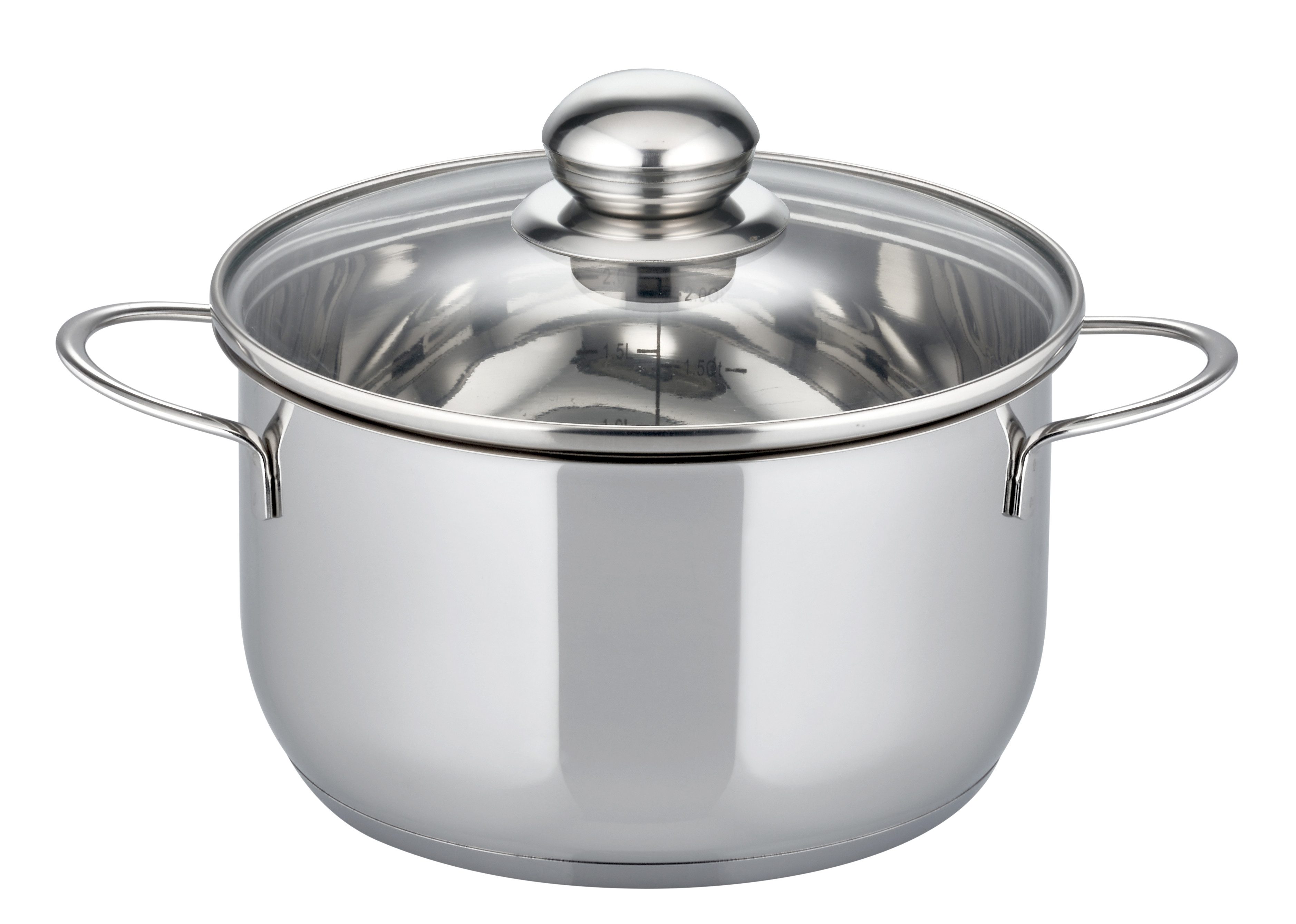 Elo Basic Topf-Set Prima Tavola Edelstahl Topfset 20-teilig, Edelstahl 201 (Set, 20-tlg), Volumenskala