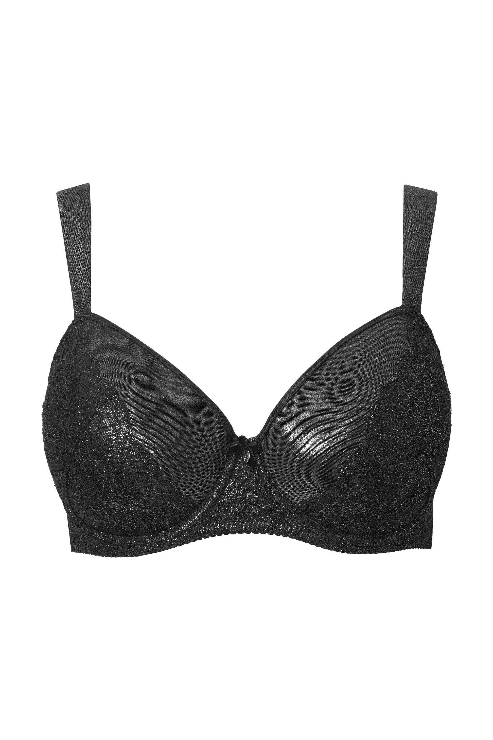 Ulla Popken Bügel-BH Bügel-BH Spitze Metallic-Effekt Softcups