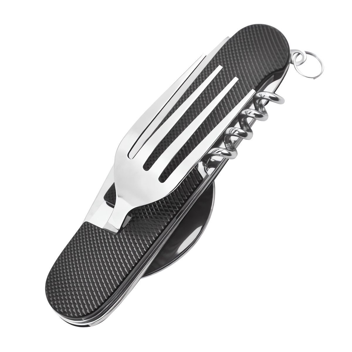 König Design Besteck-Set 6 in 1 Camping Besteck Set Klappbar, 1 Personen, Reisebesteck Outdoor Bundeswehr Feldbesteck