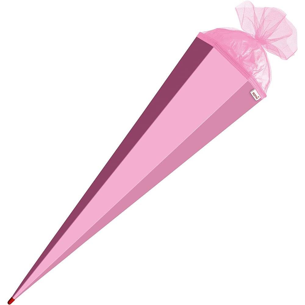 Roth Schultüte XXL-Bastelschultüte Rosa, 100 cm, eckig, mit Tüllverschluss, Zuckertüte für Schulanfang – Bild 4 von 5