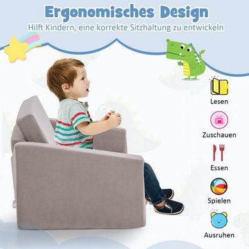 COSTWAY Kindersofa 2 in 1 Schlafsofa, 77 x 43 x 40 cm