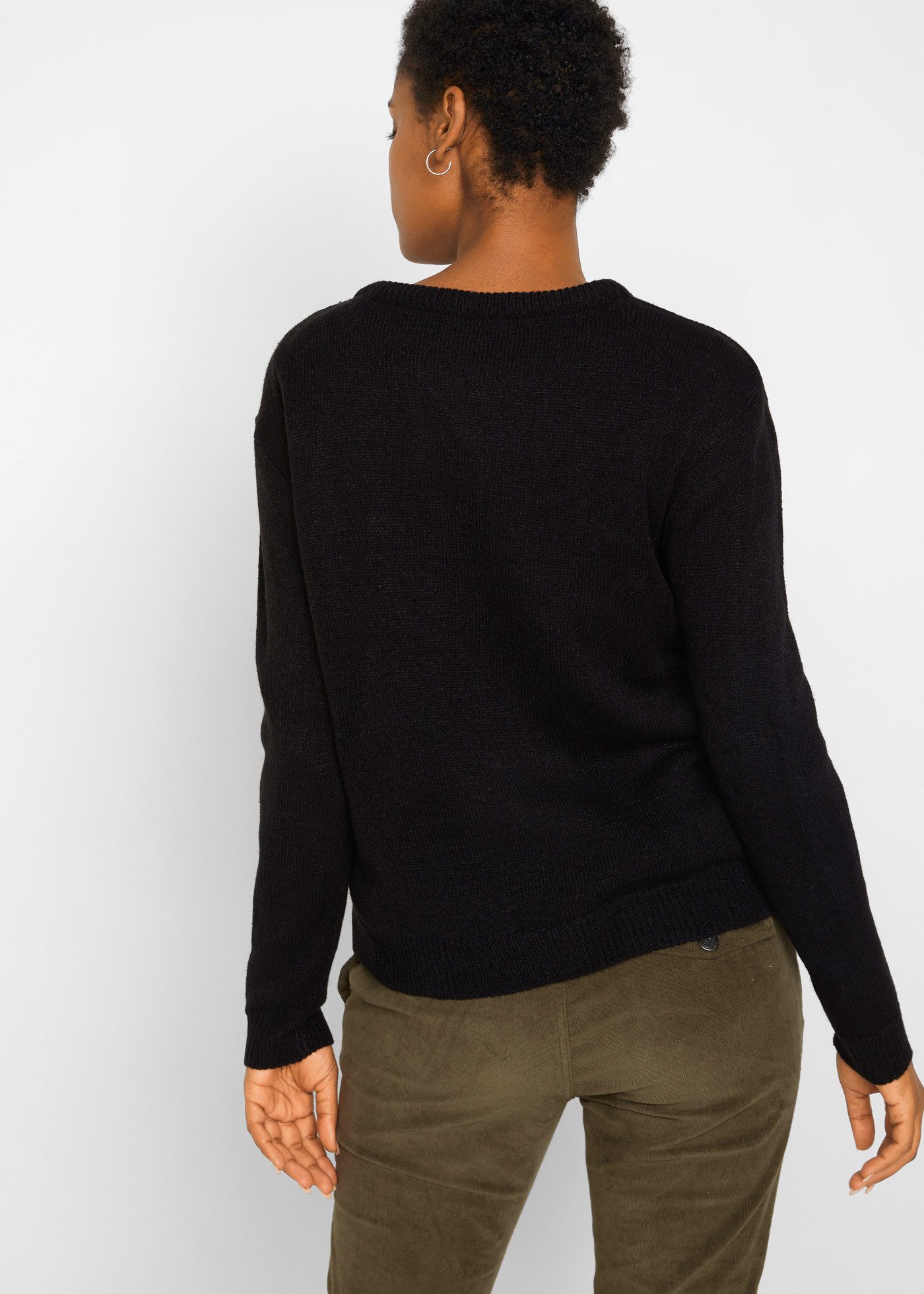 bonprix Strickpullover aus Polyacryl, mit Rundhals-Ausschnitt, lässige Passform