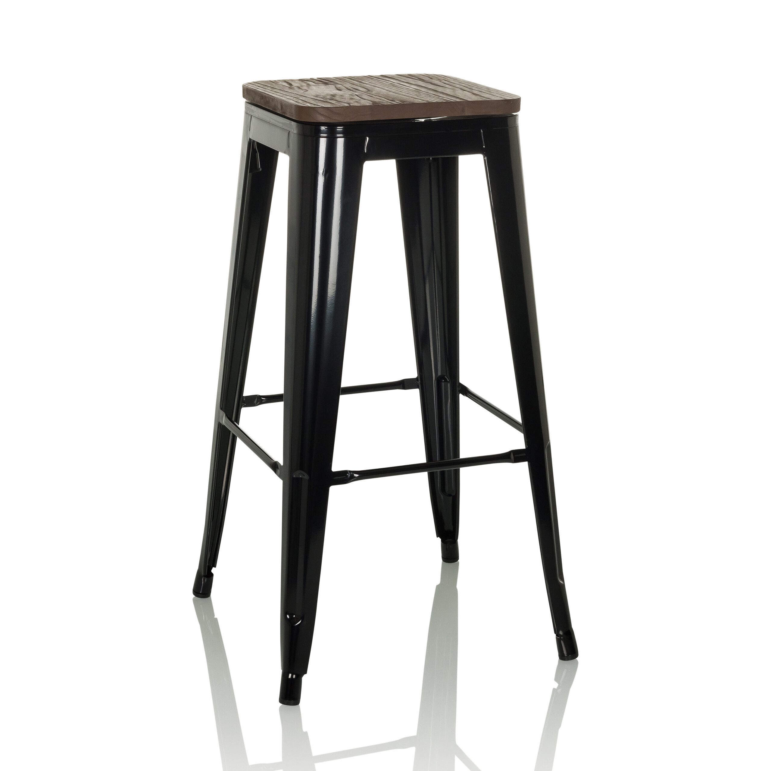 Barhocker Barhocker VANTAGGIO HIGH WS Stahl / Ulmenholz