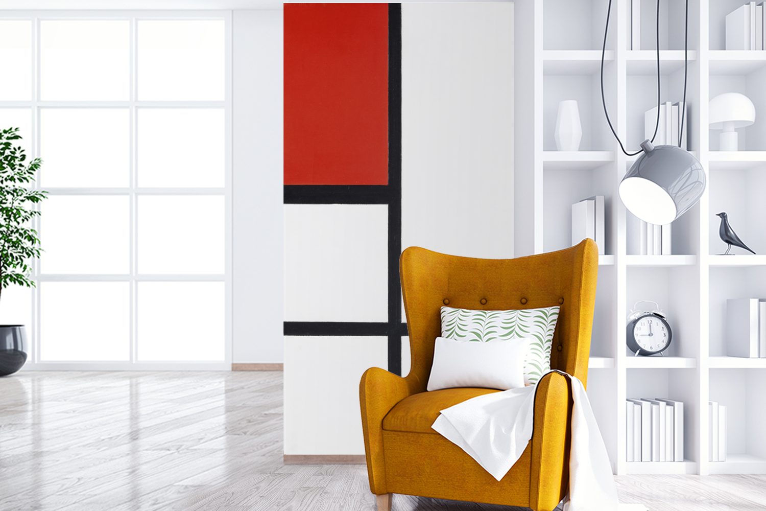 Küche, (2 Schlafzimmer Wohnzimmer Mondrian, bedruckt, Matt, Vliestapete - Fototapete Fototapete St), für MuchoWow Komposition Piet