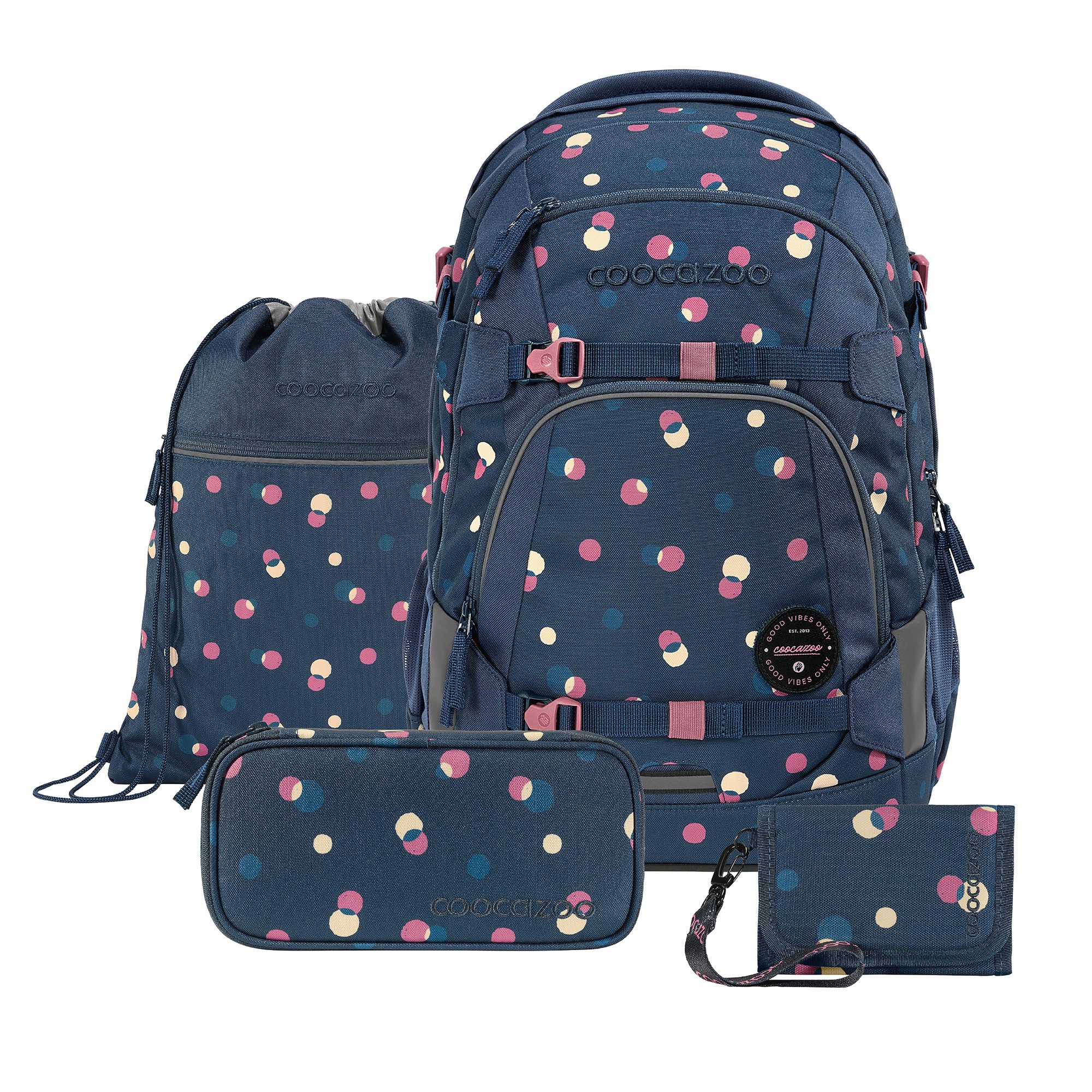 coocazoo Schulranzen Schulrucksack-Set MATE, Mäppchen, Turnbeutel Gel (3-tlg)