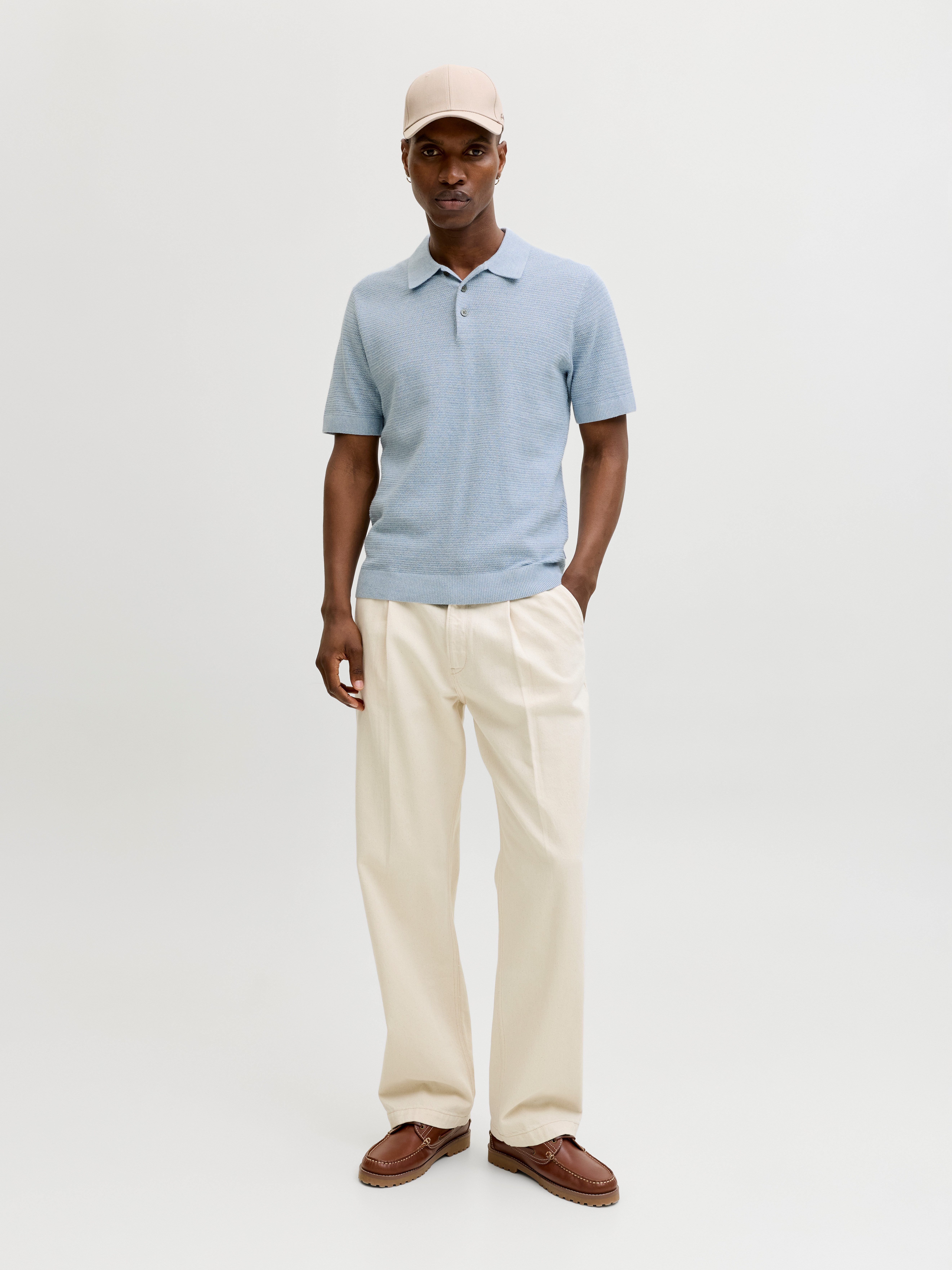 Jack & Jones Polokragenpullover JPRBLURILEY KNIT POLO SS SN Baumwolle, regular fit – Bild 5 von 5