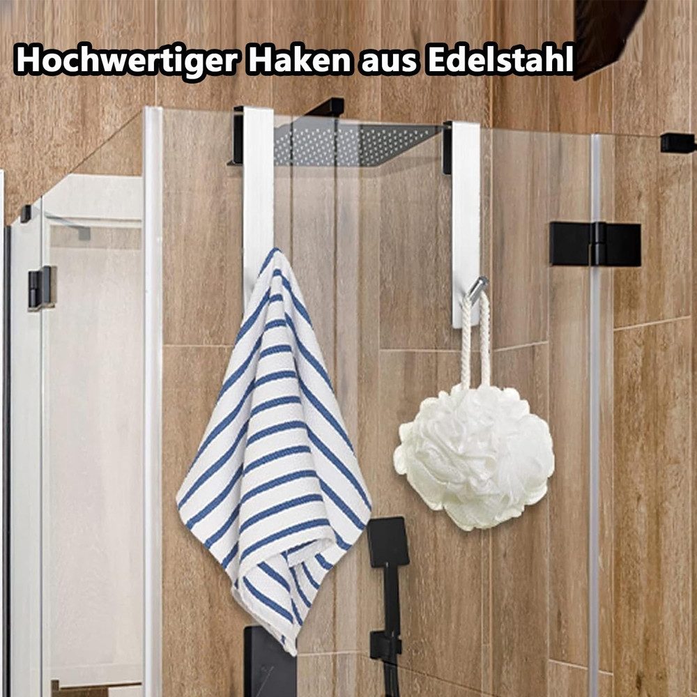 TUWENA Handtuchhaken 2 Stück Haken Duschwand Edelstahl Duschhaken ohne Bohr günstig online kaufen