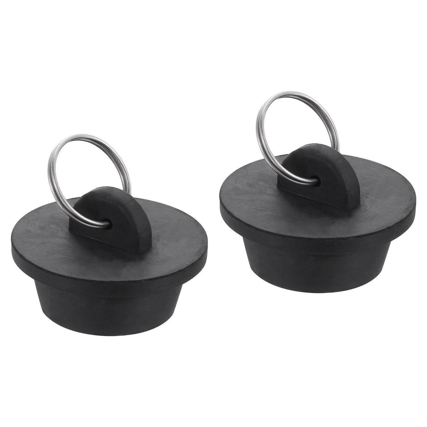 LuxusKollektion Badewannenstöpsel Abflussstopfen Gummi 30-32mm 2 Stück Schwarz, (2 St)
