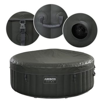 Arebos Whirlpool 180 cm, mit LED-Beleuchtung, 6 Farben, aufblasbar, rund, (Set)