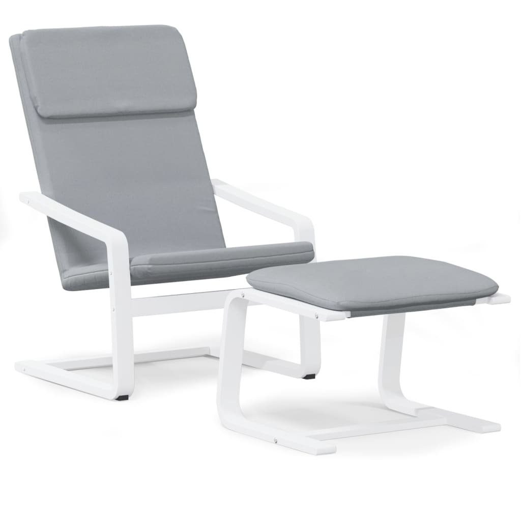 vidaXL Sessel Relaxsessel mit Hocker Hellgrau günstig online kaufen