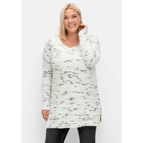 Sheego Longpullover Große Größen mit Kontrastgarn und Wollanteil