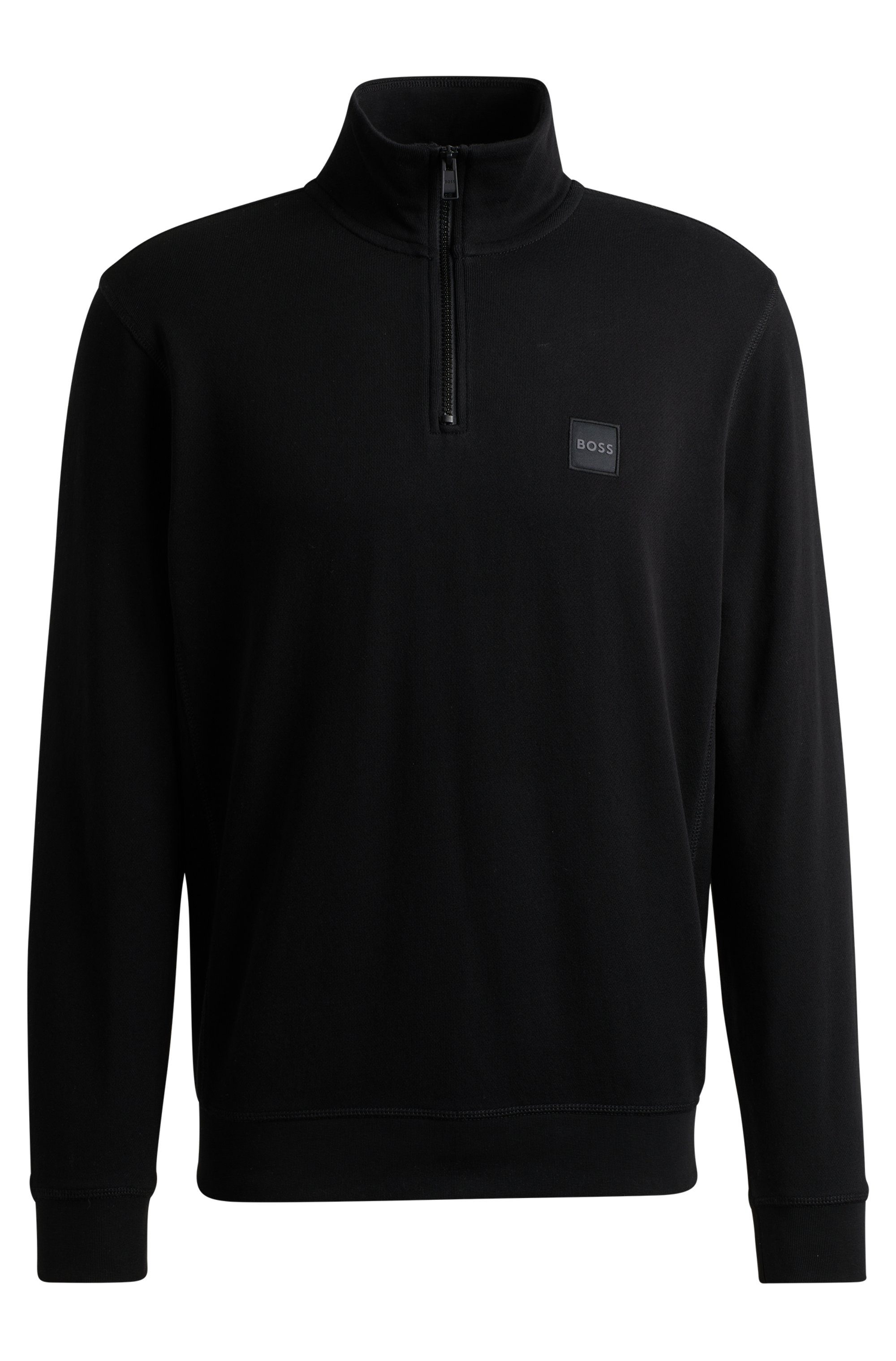 BOSS ORANGE Sweatshirt Zetrust (1-tlg) Troyerkragen mit Reißverschluss, Regular Fit, BOSS-Label