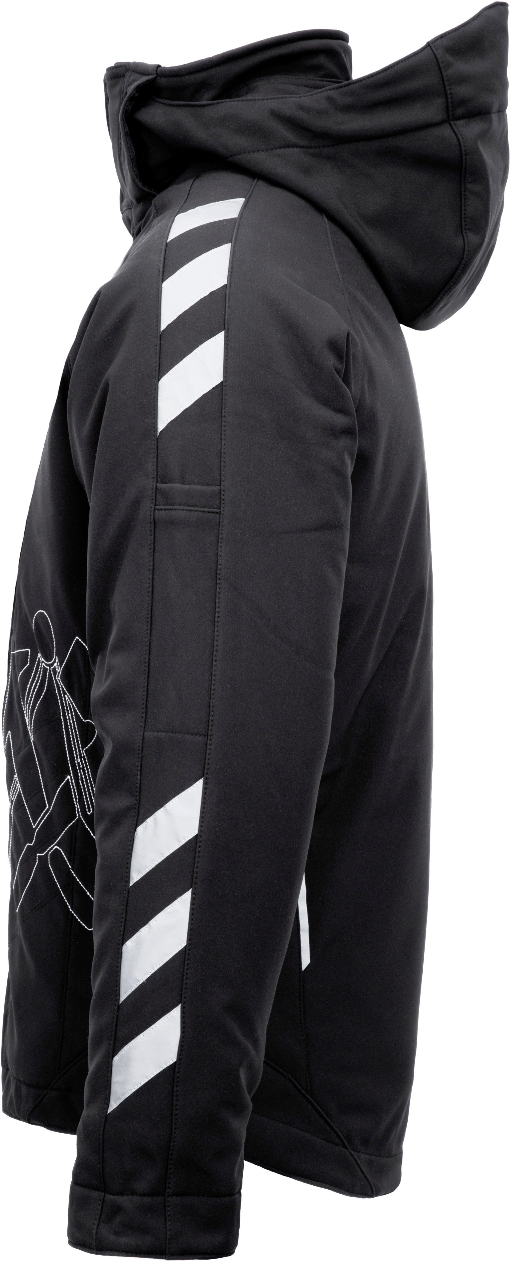 JOB Arbeitsjacke Dachdecker Winter Softshelljacke – Gefüttert mit Kapuze