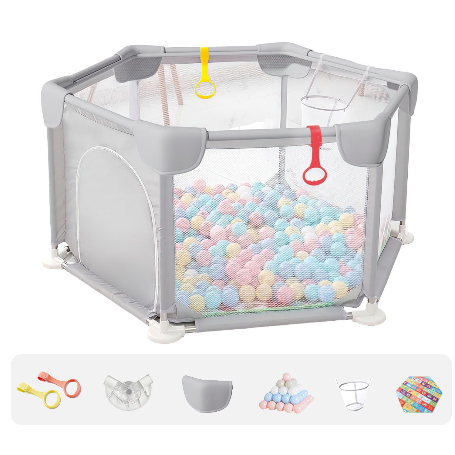 SURFOU Laufgitter Laufstall Baby Laufgitter Absperrgitter Sechseckiger Gitt günstig online kaufen