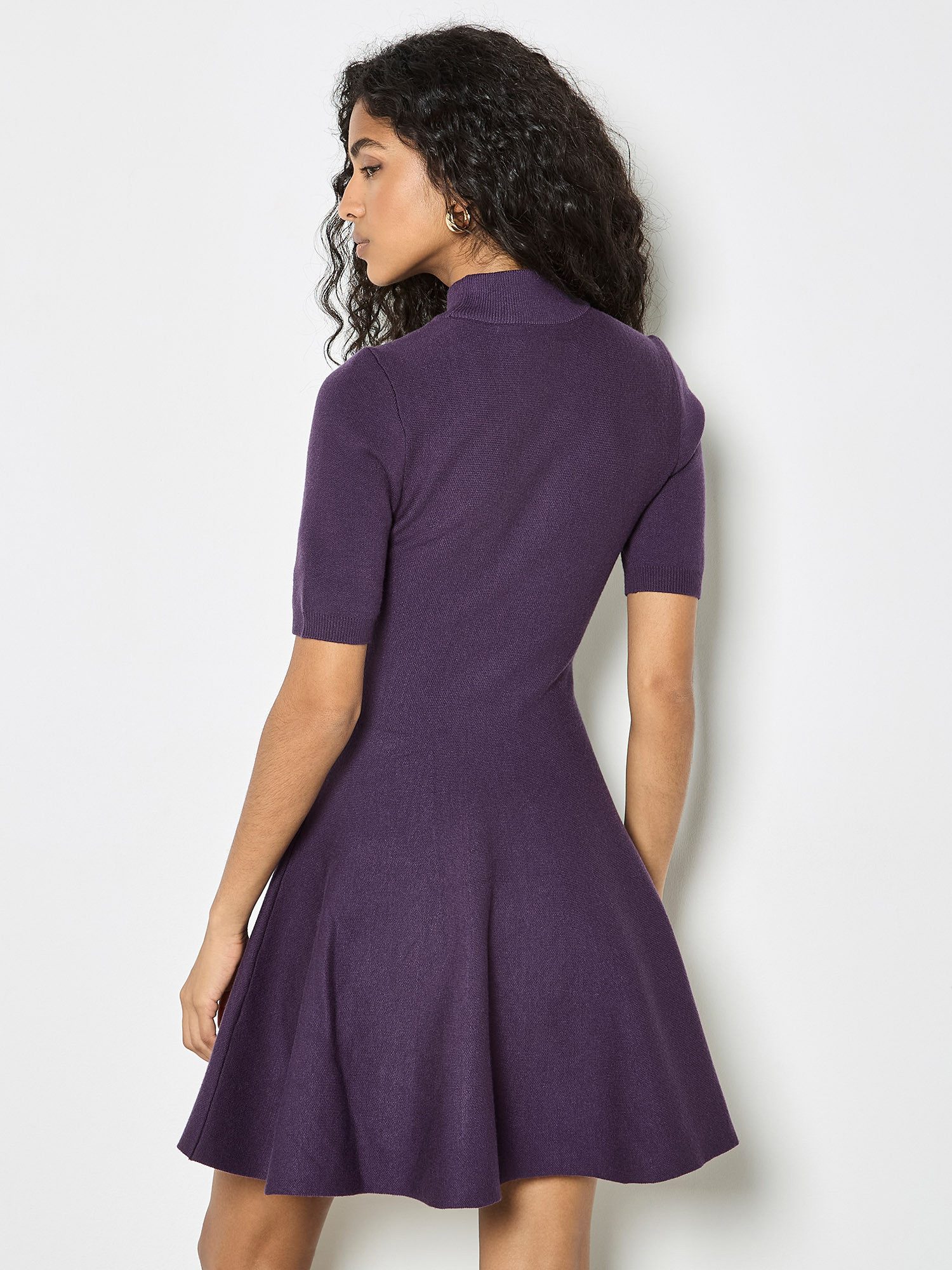 Apricot Strickkleid Minikleid in unifarben