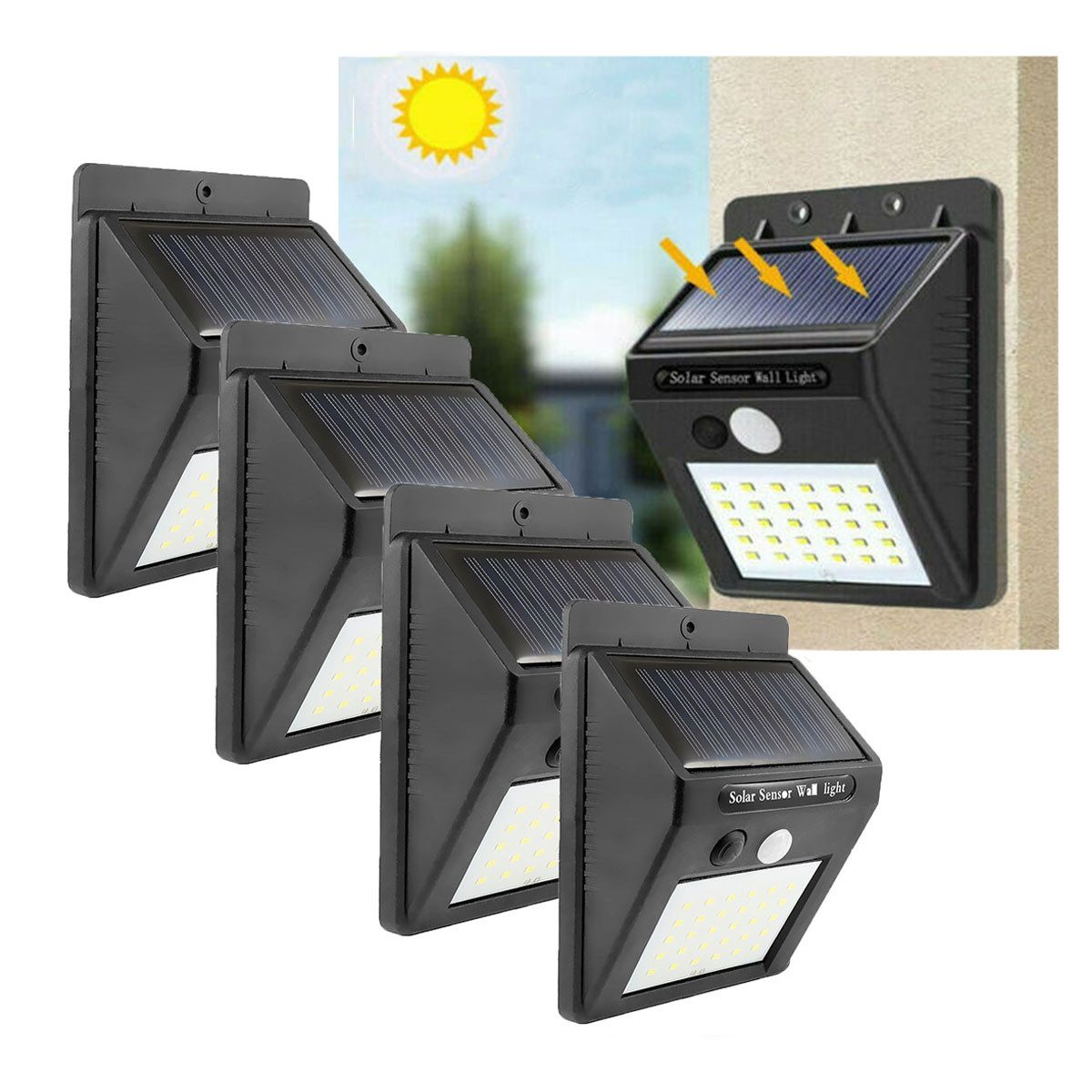 oyajia LED Solarleuchte 4er 30LEDs Solarlampe günstig online kaufen