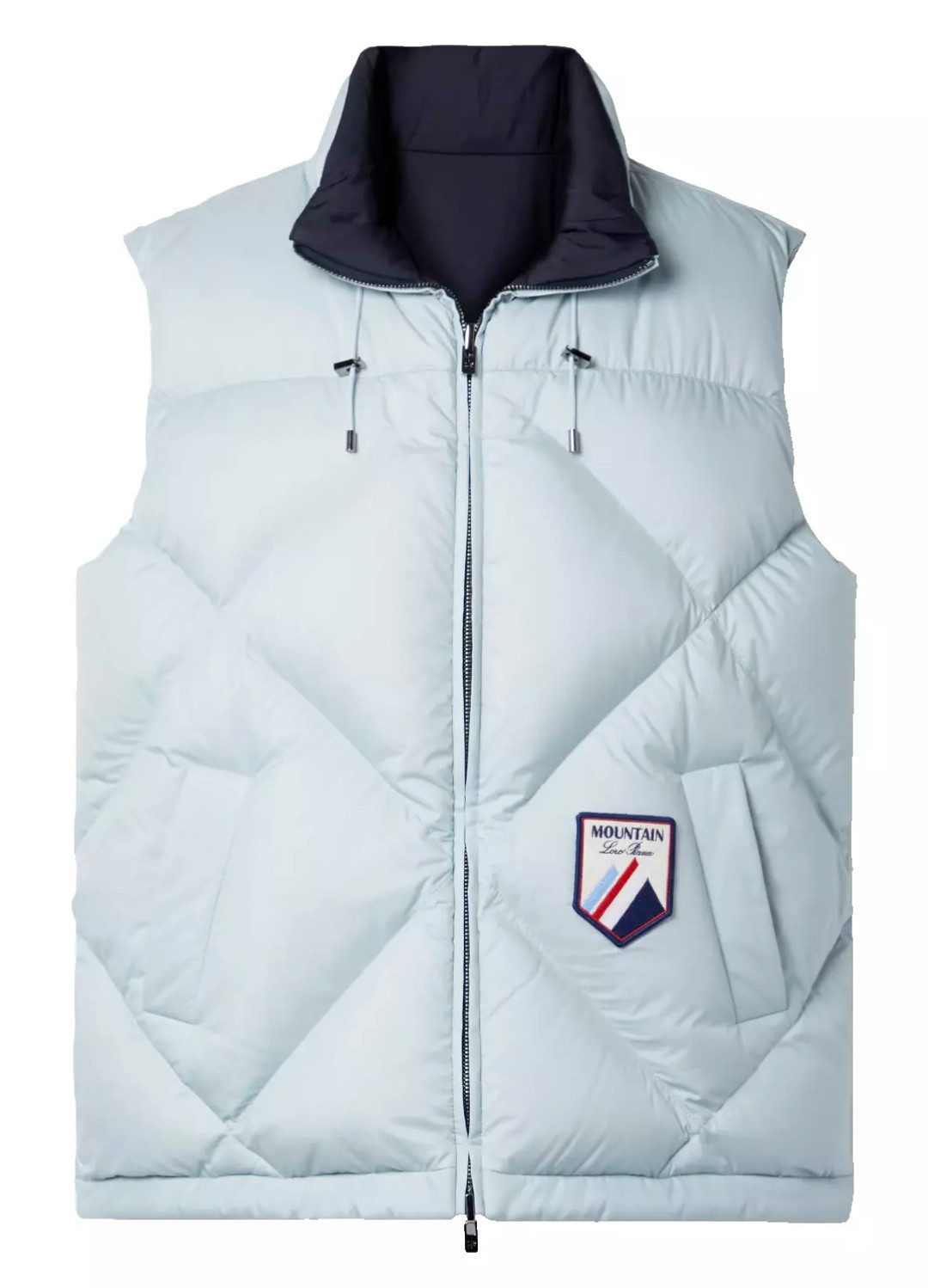 Loro Piana Wendejacke Silas gestepptem Wende-Daunenweste Limited Edition Wendbar in Himmelblau und Navy