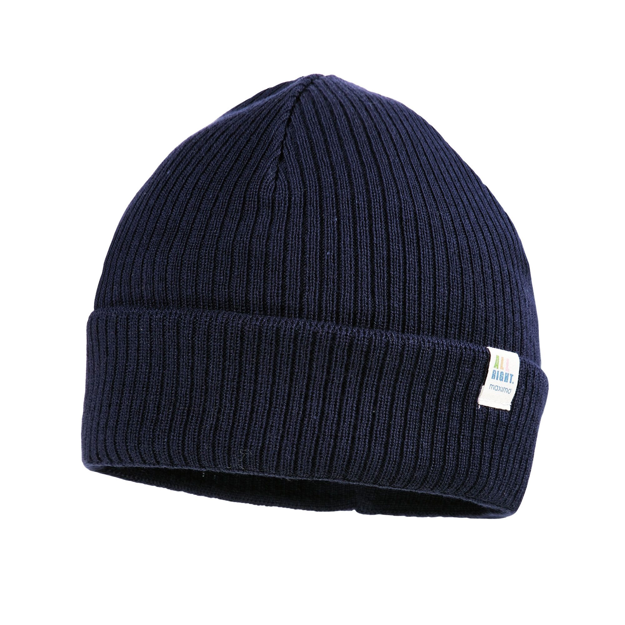 MAXIMO Strickmütze GOTS MINI-Mütze, Rippe, Umschlag (1-St)