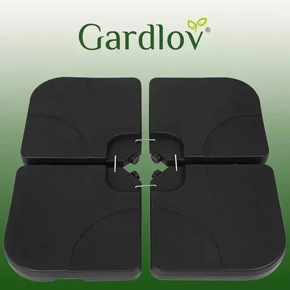 Gardlov Schirmständer Schirmsockel Ampelschirmständer Beschwerungsplatten (Spar-Set, 4 St., 104 x 104 cm befüllbar), befüllbar 60 l, 4 Platten, Tragegriffe, wetterfest