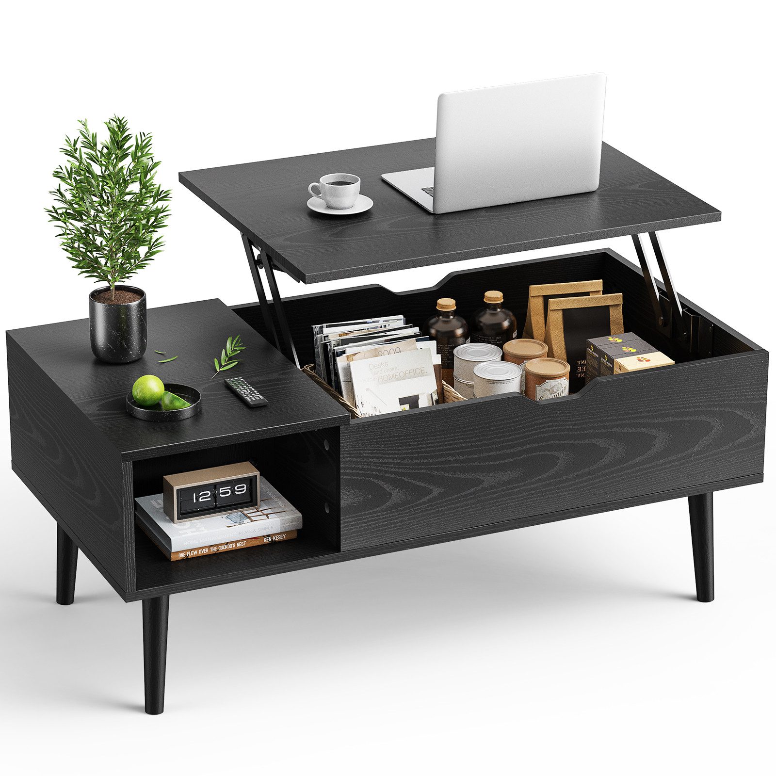 Fanttik Couchtisch versteckter Stauraum, anhebbarer Tischplatte günstig online kaufen