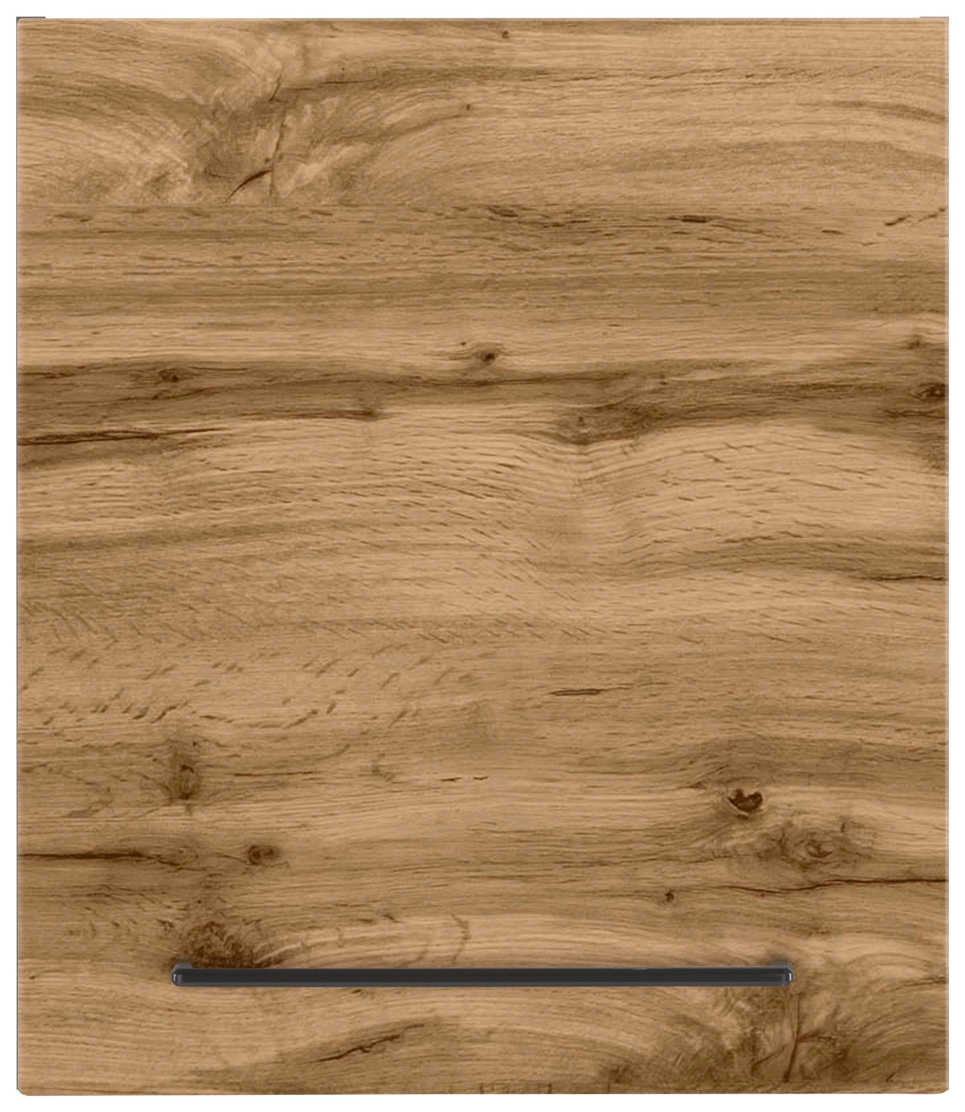 KOCHSTATION Hängeschrank KS-Tulsa 50 cm breit, 57 cm hoch, 1 Tür, schwarzer Metallgriff, MDF Front