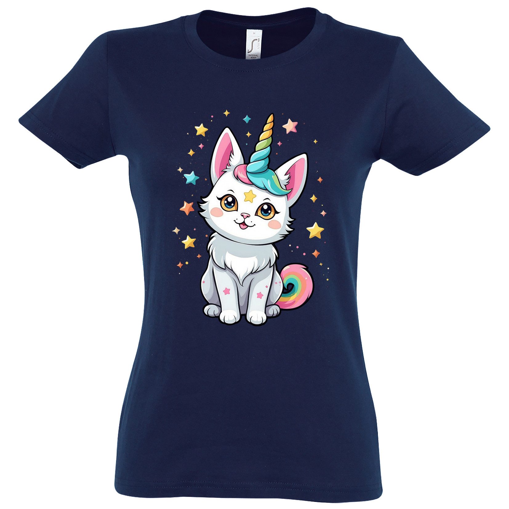 Youth Designz Print-Shirt Katze Einhorn Damen günstig online kaufen
