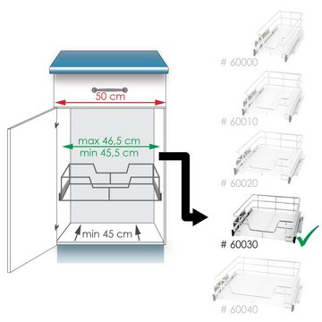 bremermann Teleskopauszug Teleskopschublade, Küchenschublade mit Einlegeboden, 50 cm