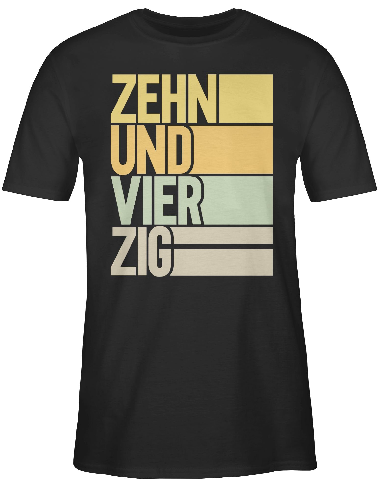 Shirtracer T-Shirt Geburtstag Zehnundvierzig 02 Schwarz 50