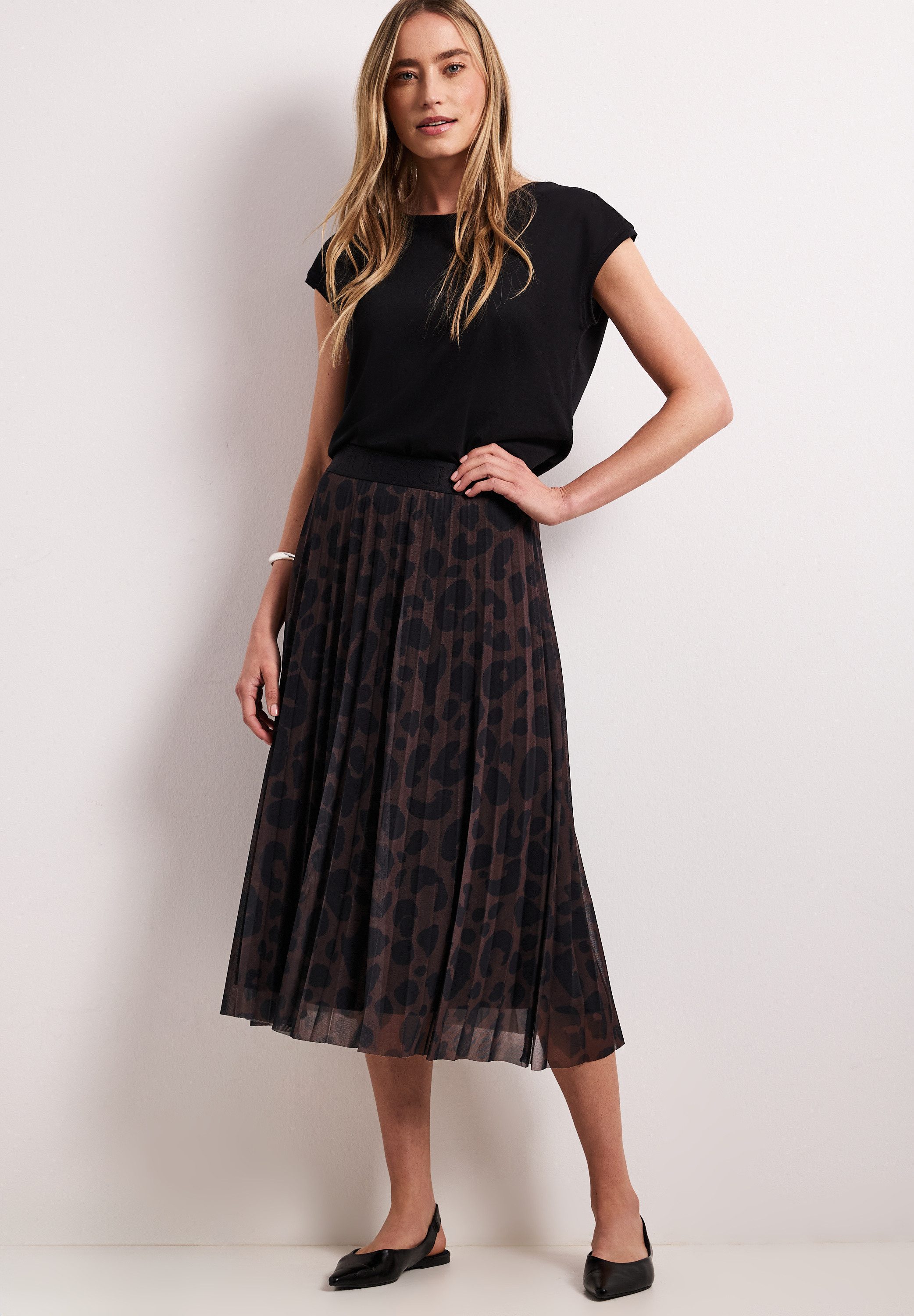 STREET ONE Plisseerock mit Mesh