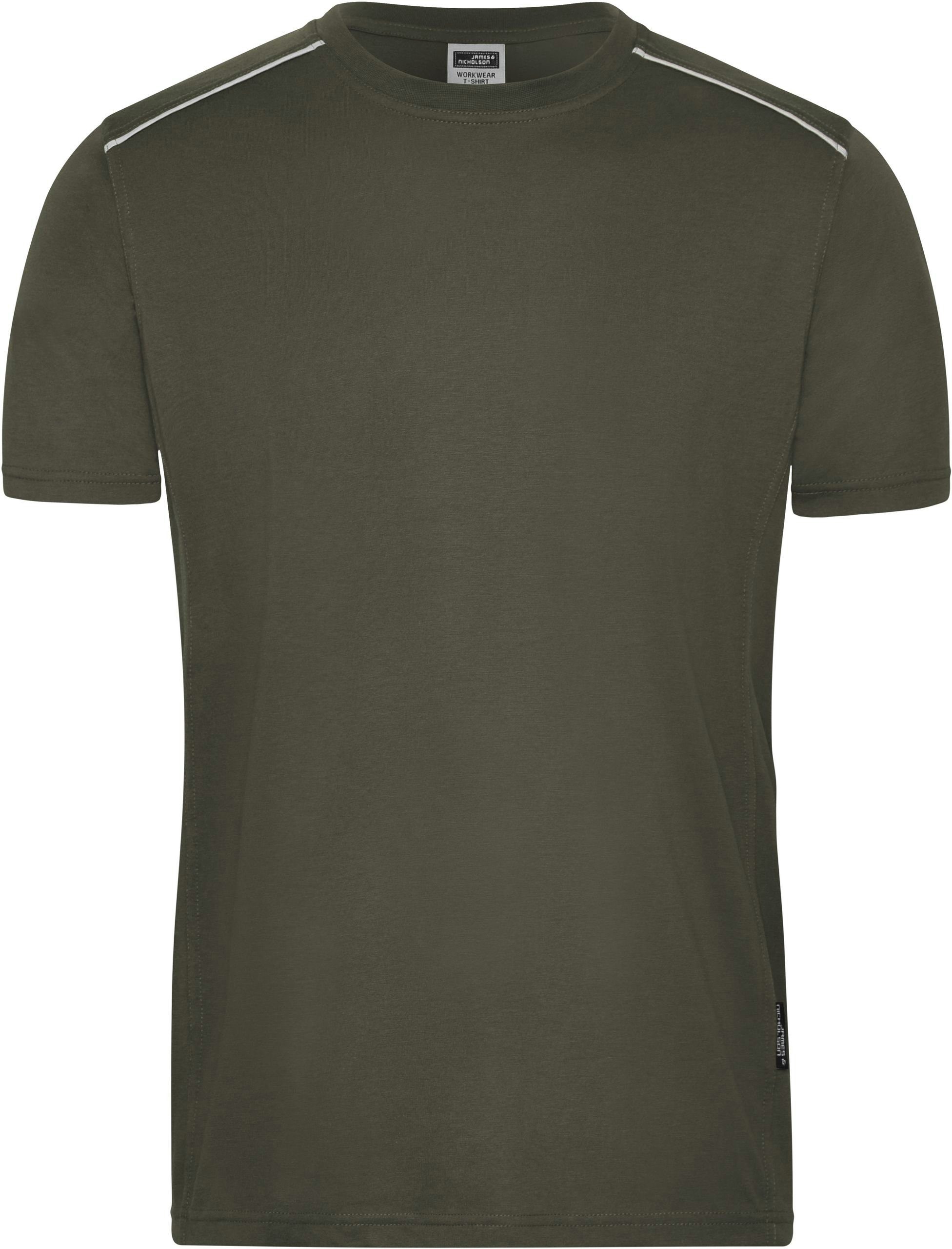 James & Nicholson T-Shirt Arbeits Workwear T-Shirt -Solid- FaS50890 Bio Baumwolle Olive