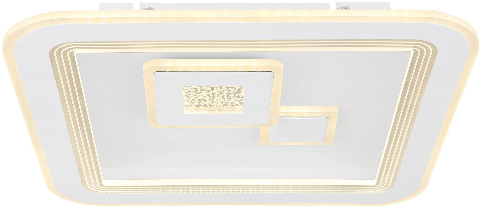 GLOBO LIGHTING LED Deckenleuchte VALERIA, Dimmfunktion, Fernbedienung, Infrarot inkl., Memoryfunktion, Nachtlichtfunktion, mehrere Helligkeitsstufen, LED fest integriert, warmweiß - kaltweiß, Deckenlampe, Designleuchte, Wohnzimmer, Schlafzimmer