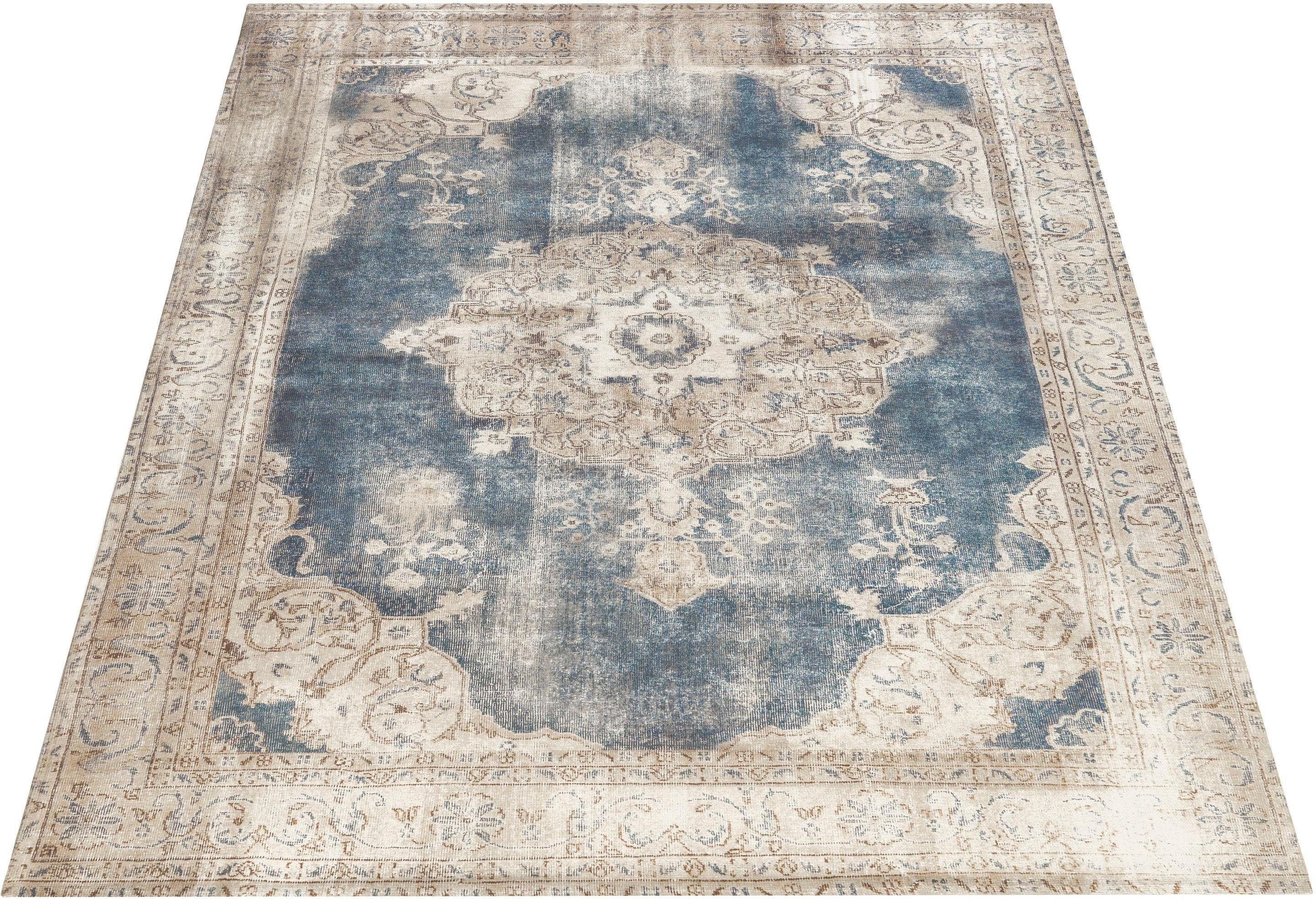 Teppich Rayan, Leonique, rechteckig, Höhe: 9 mm, Orient-Design, Vintage,  Kurzflor, Teppich mit Bordüre