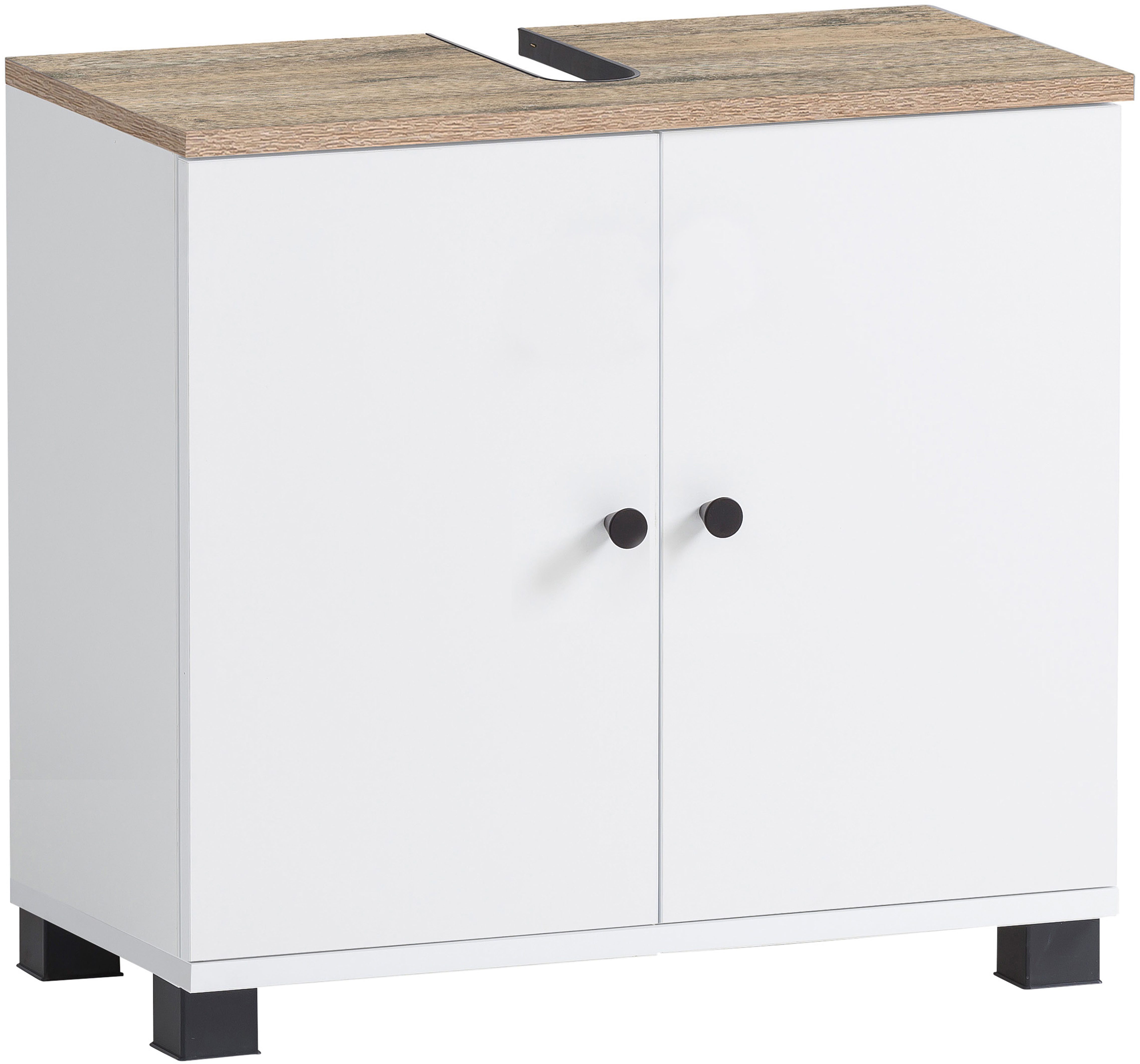 welltime Waschbeckenunterschrank Lugo, Waschbeckenunterschrank, Made in Germany, B: 59 cm Solide Verarbeitung - Dieses Produkt ist in Deutschland gefertigt