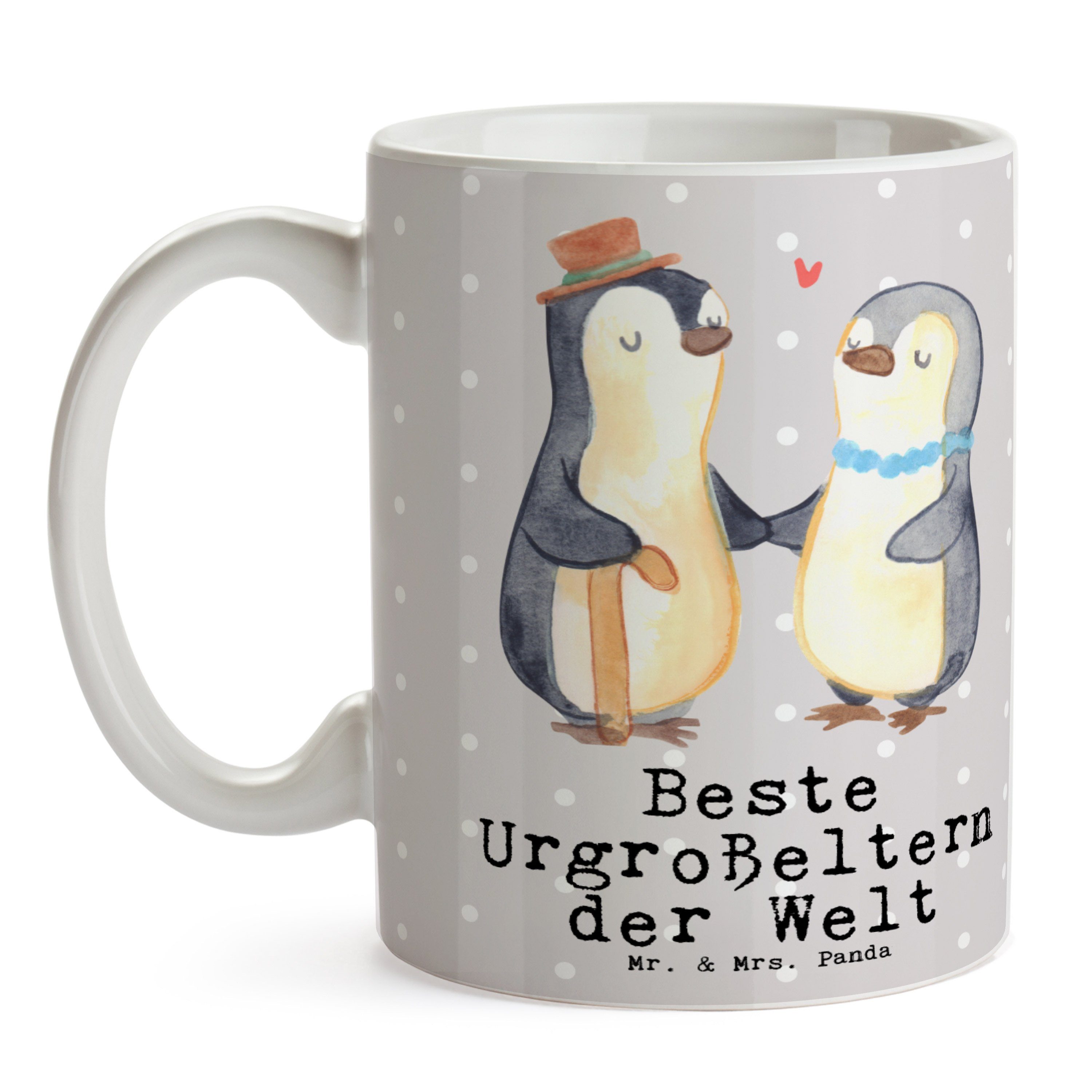 Welt Geschenk, Mrs. Tasse Mr. Beste Grau Keramik Gesche, der Pinguin & Pastell - Urgroßeltern Panda -